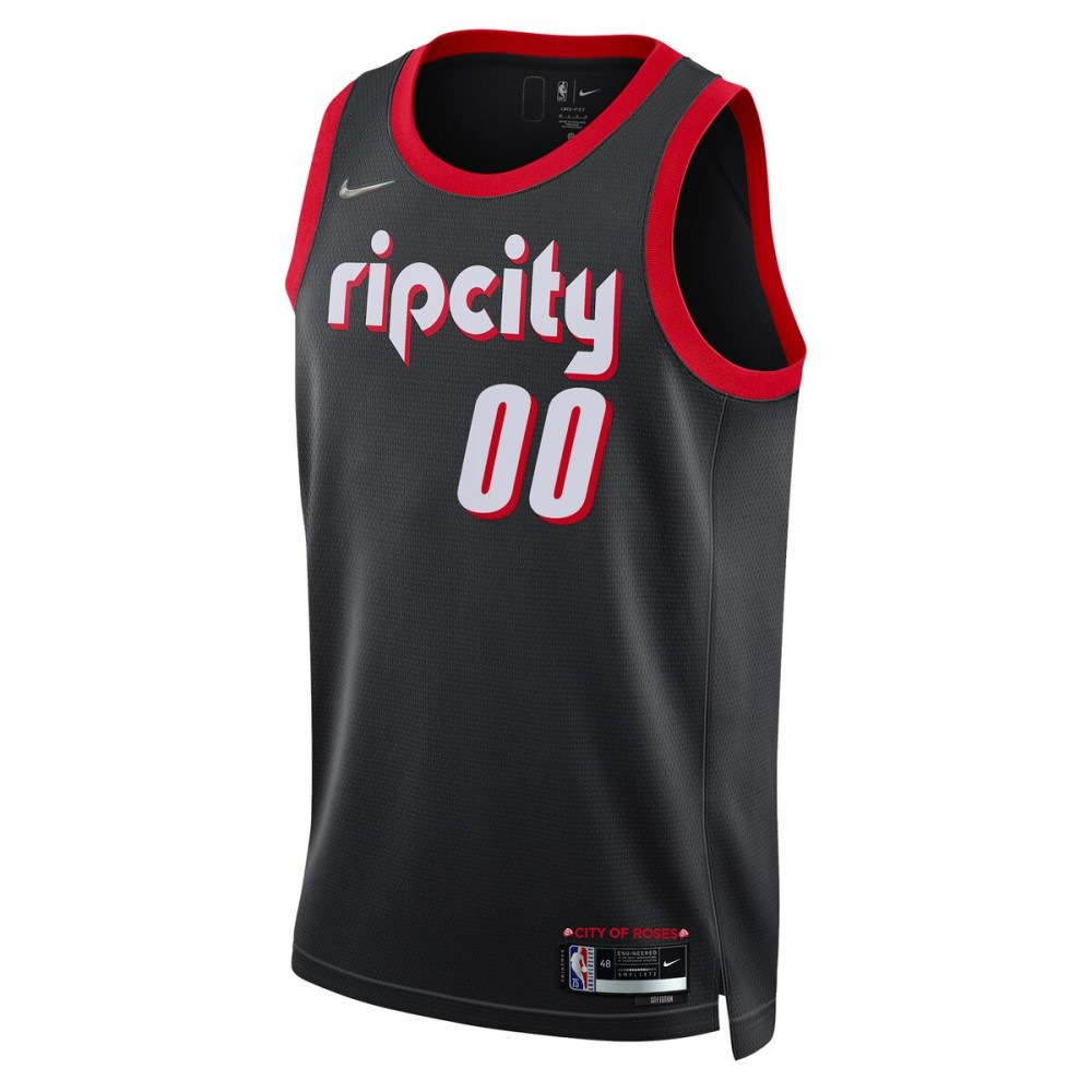 Portland Trail Blazers 2021/22 Swingman Custom Jersey - City Edition - Black-Pro Kit Vault | Brand New 26/27 Sports Jerseys